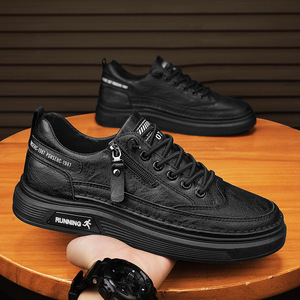 White Men's <b>Sneakers</b> Lace-Up <b>Slip</b>-<b>On</b> Lightweight Cushioned Anti-<b>Slip</b> Casual Shoes for Spring All Seasons - Product Image 5