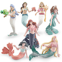 Modèle de poupée de conte de fées transfrontalier pour enfants, figurines de sirène, de requin et d'humains, décorations de scène océanique pour le développement cognitif