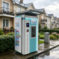 Distributeur d'eau commercial en libre-service avec station de filtration RO, armoire en acier inoxydable et système de paiement par billets, pièces et cartes