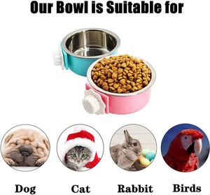 Atacado barato multiforma removível de pendurar, 2 em 1 tigela de plástico e aço inoxidável caranguejo cão tigela de água alimentar tigelas - Product Image 4