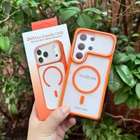 Coque de téléphone QY tendance translucide effet seconde peau magnétique deux-en-un en élastomère thermoplastique pulvérisé pour S26 FE/S25 Ultra/S24 Plus