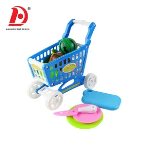 Set Mainan Dapur Mini Anak-anak, Kereta Belanja Sayuran Buah, Mainan Dapur Mini Anak-anak, Main Peran Klasik