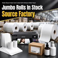 Étiquettes d'emballage en rouleau géant, papier autocollant en gros, papier autocollant mat personnalisé, étiquettes pour bouteilles, papier couché pour impression jet d'encre