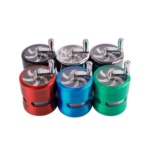 Nouveau broyeur de tabac à manivelle coloré de rectifieuse d'herbe de magasin de fumée créatif avec la fenêtre - Product Image 1