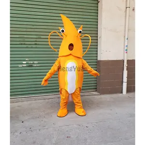 恒源新款创意小龙虾卡通定制吉祥物游戏服装动物派对Cosplay服装虾出售