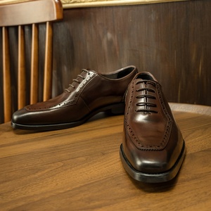Zapatos Oxford de Cuero Impermeables y Transpirables para Hombre, con Bordado, Punta Cuadrada, con Cordones, Formales para Negocios, Primavera/Verano/Otoño - Product Image 6
