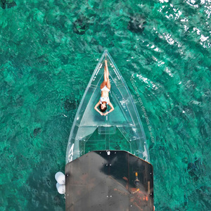 12 People Outdoor Large Transparent Crystal Boat Lake Tourist Sightseeing Photography PVC Boat Motor - Product Image 2