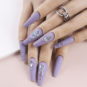 <span class=keywords><strong>Uñas</strong></span> <span class=keywords><strong>postizas</strong></span> ombré, último accesorio para <span class=keywords><strong>uñas</strong></span> <span class=keywords><strong>postizas</strong></span> en forma <span class=keywords><strong>de</strong></span> ataúd y diamante <span class=keywords><strong>de</strong></span> longitud media, <span class=keywords><strong>2022</strong></span>, 24 unidades - Product Image 4