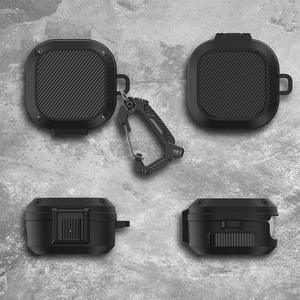 Funda protectora anticaída de fibra de carbono para auriculares Samsung <span class=keywords><strong>Galaxy</strong></span> <span class=keywords><strong>Buds</strong></span> 2 Pro/<span class=keywords><strong>Buds</strong></span> Live con mosquetón - Product Image 4