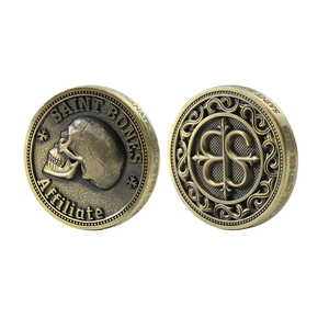 Moneda de desafío de arte 3D Saint Bone de doble cara de bronce metálico personalizada - Product Image 3