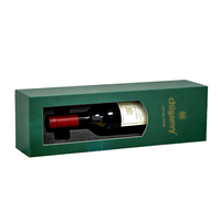 Caja de Regalo para Vino Portátil y Reciclable de Primera Calidad, Caja Rígida de Papel para Botellas de Whisky con Ventana, Caja para Exhibición de Vino
