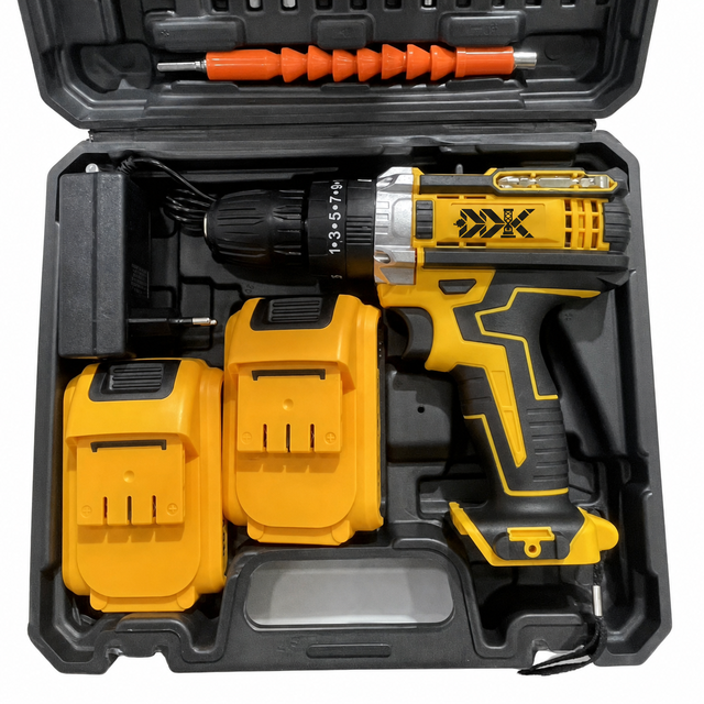 Wireless Rechargeable Cordless Screwdriver Drill Kit Brushless Motor Lithium-Ion Battery Quick Charger LED Light for Furniture
