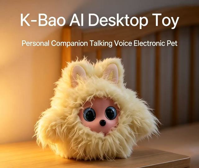 AI Educational Robot Toy Companion Desktop LED Eyes App Control Wi-Fi Enabled Intelligent Dialogue Voice PP Cotton Material