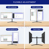 Support double moniteur Zeno 14"-32" pour bureau, idéal pour designers, édition et e-sport, avec bras inclinable et pivotant pour PC, modèle MT622