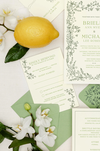 <span class=keywords><strong>การ์ด</strong></span>เชิญงานแต่งงาน<span class=keywords><strong>ล</strong></span>ายสวนมะนาวสีน้ำแบบกำหนดเอง พร้อมการ์ดตอบรับ - Product Image 3
