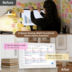 <span class=keywords><strong>Calendario</strong></span> Digital de Pared con Pantalla Táctil de 15.6 Pulgadas HD, Organizador de Tareas, Planificador de Comidas, Marco de Fotos Integrado, Soporte de Escritorio, Recambios (Blanco) - Product Image 3
