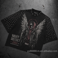 Camiseta Casual de Hombre, Estilo Streetwear, 100% Algodón, con Estampado Serigrafiado, Diseño Desgastado, Talla Grande, OEM