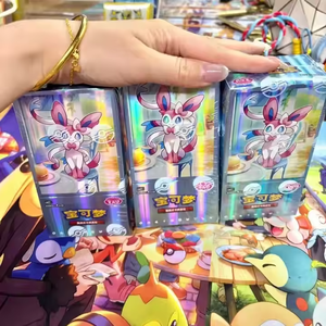 100% hộp thẻ giao dịch ptcg đích thực tcgeevee Album Tập 3 màu đỏ tím thẻ Gói Đá quý làm bằng quà tặng đồ chơi bằng giấy trong kho - Product Image 2