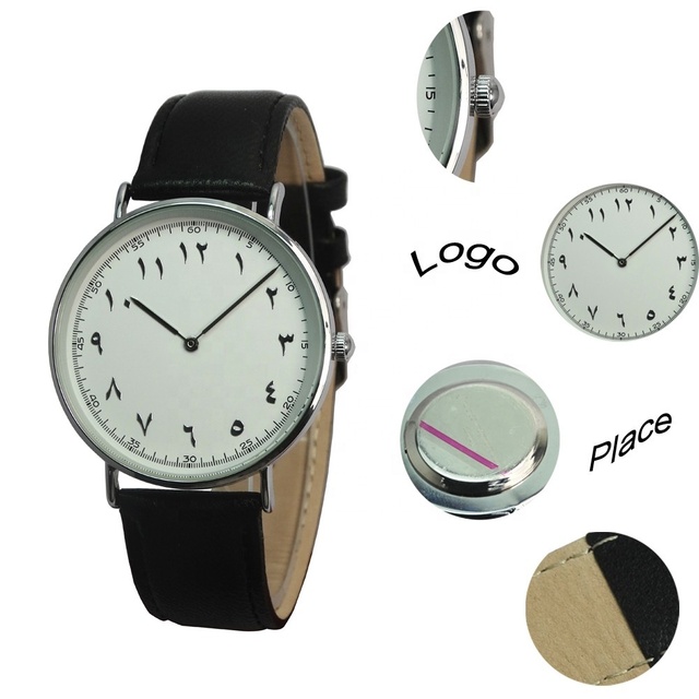 Manufacturer for Urdu Numerals Watch Arabic Numers Dial Watch Glass Leather Alloy Fashion Unisex  Charm Round Analog 20cm