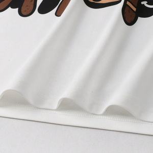 เสื้อยืดผ้าฝ้าย100% โอเวอร์ไซซ์สีขาวกระเป๋าสะพายไหล่ดีไซน์ทรงครอปพิมพ์ลายกราฟิกดิจิตอล - Product Image 5