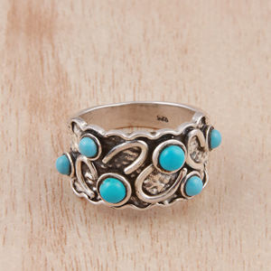 แหวนเทอร์ควอยซ์สีเงินสเตอร์ลิงสำหรับ925คอลเล็คชั่นใหม่สไตล์คลาสสิกสำหรับงานแต่งงาน - Product Image 2