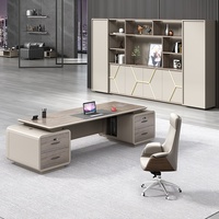 Bureau de direction moderne ML à prix d'usine avec étagère extensible, montage facile, table de travail informatique en bois écologique pour PDG