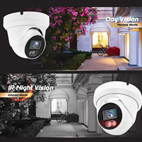 YCX Cheap 4MP PoE Turret Security IP Camera Outdoor Indoor AI Human Motion Detection IR Night Vision Built-in Mic 2.8mm Lens