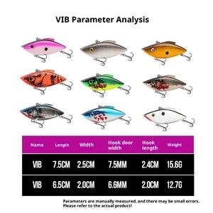 Señuelo Duro VIB Luya de Metal ABS Impreso Reforzado con Gancho de 6.5/7.5cm para Pesca en Fondo de Río y Pesca con Señuelos, para Carpa y Lubina, Venta al por Mayor TY - Product Image 5
