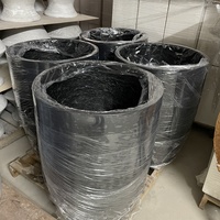 Pot Luar Ruangan Fiberclay Putih Besar, Pot Kaca Besar untuk Tanaman, Pot Tanaman Dalam Ruangan Tinggi dengan Tanaman Buatan