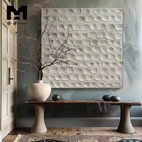 Tableau mural sur toile peint à la main, texture 3D en relief, art minimaliste Wabi Sabi, peinture à l'huile faite à la main avec cadre, décoration intérieure
