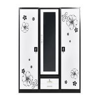 Meubles de maison, armoire en métal de couleur noir et blanc, armoire d'étudiant, meubles de salon, 2 portes, armoire en métal