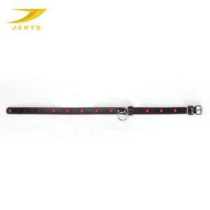 नई आगमन थोक पु चमड़ा हार्ट पैटर्न कॉलर फैशनेबल काले कुत्ते कॉलर - Product Image 3