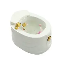 CE Approved Golden Pedicure Basin for Lady Beauty Salon Foot Spa Machine with Jet and Color Lights