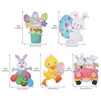 Tableau creux de jardin personnalisé Topiaire de Pâques Décor de lapin de Pâques Signe de jardin en plastique de Pâques Décoration de scène Ornement Emblèmes Signes