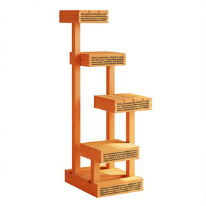 Grand arbre à chat en pin massif à 4 niveaux, meuble griffoir durable pour chat d'intérieur - Product Image 1