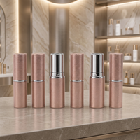 Tube de rouge à lèvres en or rose, conteneur cosmétique en métal, fermeture magnétique, logo personnalisé, emballage de maquillage