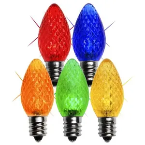 Luz colorida led para decoração de natal, lâmpadas de led para iluminação de férias e17, c9