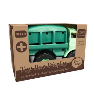 Pencere ambalaj ile özel oluklu eğlenceli oyuncak araba kutu çocuk oyuncakları alışveriş merkezleri için teşhir kutuları