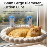 Hamac suspendu pour chat, pliable et lavable, à rayures, avec ventouse de fenêtre, haute capacité de charge, pour balcon, modèle Sunbathing Rabbit Plush