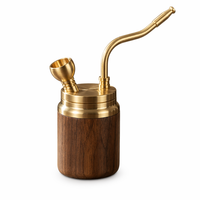 Chicha vintage en laiton et bois massif en forme de calebasse, détachable et portable, avec filtre, ensemble complet, cadeau pour homme