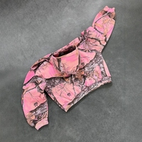 Sudadera con Capucha OEM de Gran Gramaje para Hombre, Color Rosa Intenso, Camuflaje Digital Realtree, 400GSM, Algodón, Cuello Alto, Impresión Personalizada
