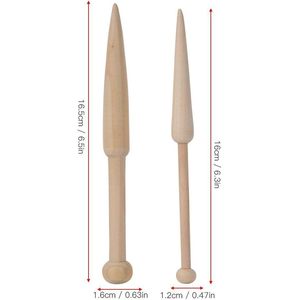 Bobina de tapicería personalizada de madera de haya de 15 cm, herramienta manual lisa para tejer, enrollar hilo en el cuerpo. - Product Image 6