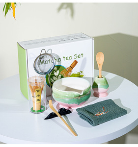Ceramic Matcha <strong>Tea</strong> <strong>Set</strong> <strong>Gift</strong> with Mixing Bowl Milk Frother Sifter Spoon Whisk Holder-Eco-Friendly Porcelain Tools - Product Image 1