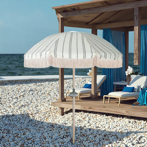 <span class=keywords><strong>Parasol</strong></span> <span class=keywords><strong>de</strong></span> <span class=keywords><strong>plage</strong></span> <span class=keywords><strong>de</strong></span> luxe 2025 en bois, personnalisé, rayé marine, en polyester et coton, avec franges, coupe-vent, nouveau design - Product Image 1