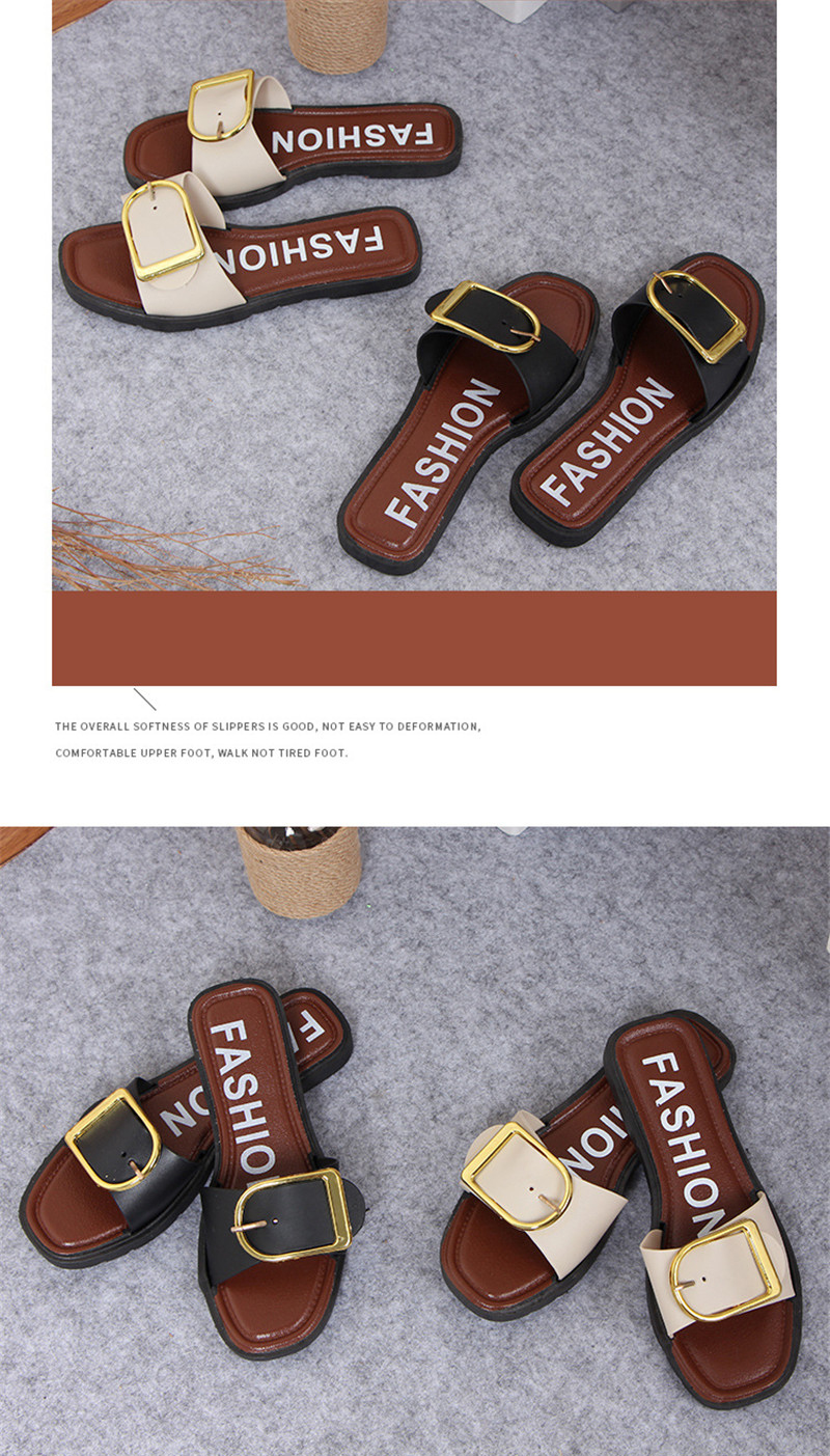 Cheap Wholesale Ladies Flat Shoes Casual Slides Outdoor Female Slippers and Sandals