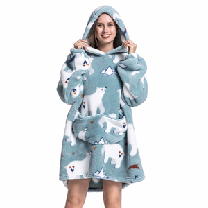 Diseños personalizados Vacaciones de invierno Manta usable Sudadera cálida Mantas con capucha Familia Sudadera con capucha de lujo - Product Image 4