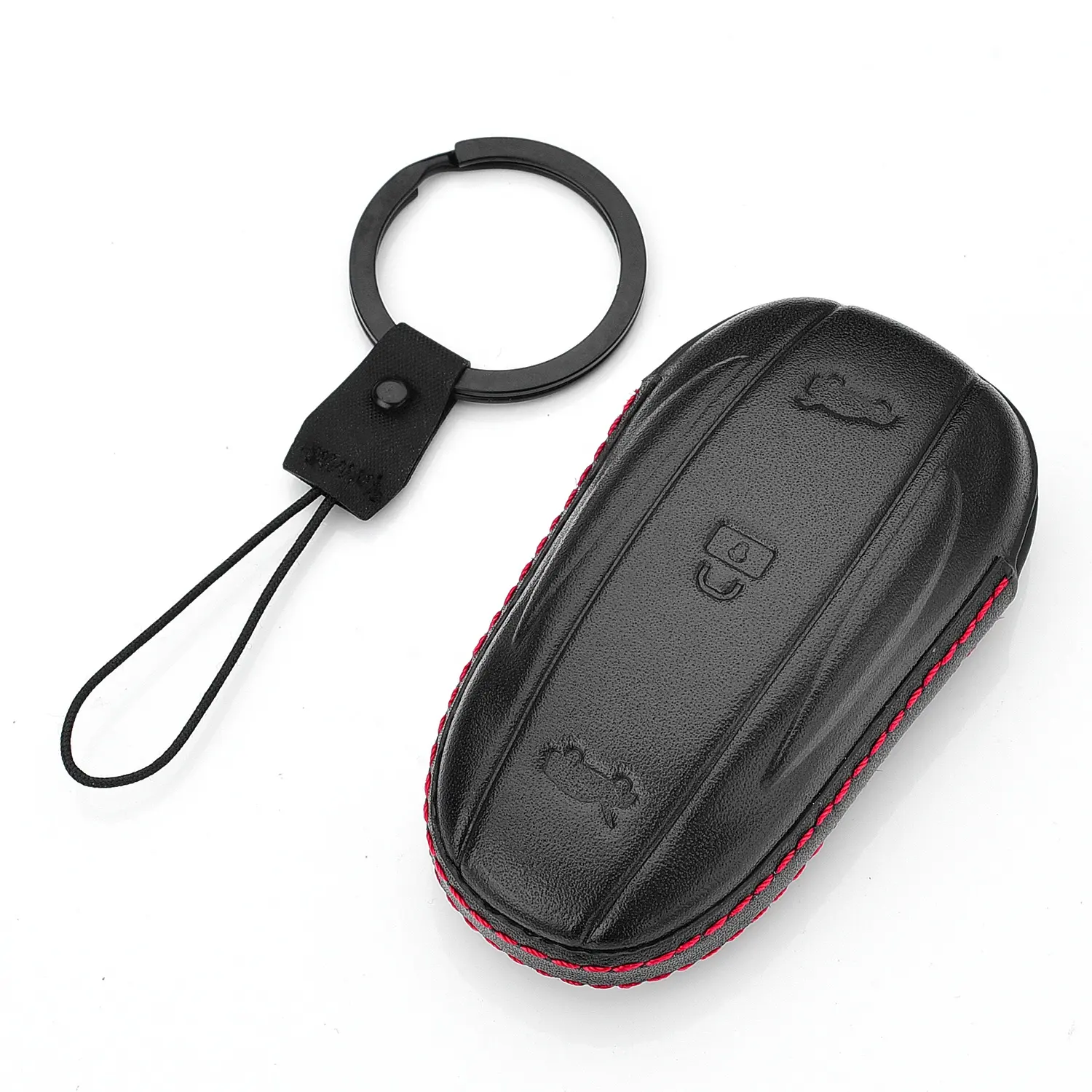 Classy Anti Dust Full Protect Top Leather Key Cover for model X SUV Black Red White Color Option