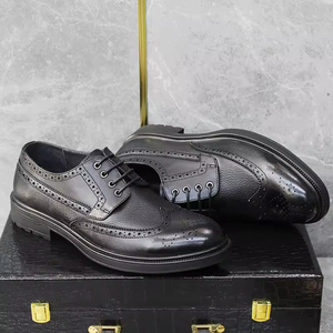 Classic Custom Men's Genuine Leather Oxfords <b>Pointed</b> Dress Shoes Comfortable <b>Flat</b> Design Rubber Insoles Business Office Shoes - Product Image 4