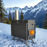 Kompor Sauna Stainless Steel Warmfire untuk Pemanas Uap & Kayu Bakar dengan Jendela Transom dan Pipa Cerobong Asap Panjang