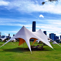 Toldo de verano personalizado para 10 personas al aire libre, tienda de campaña de playa en forma de estrella elástica para eventos a la venta
